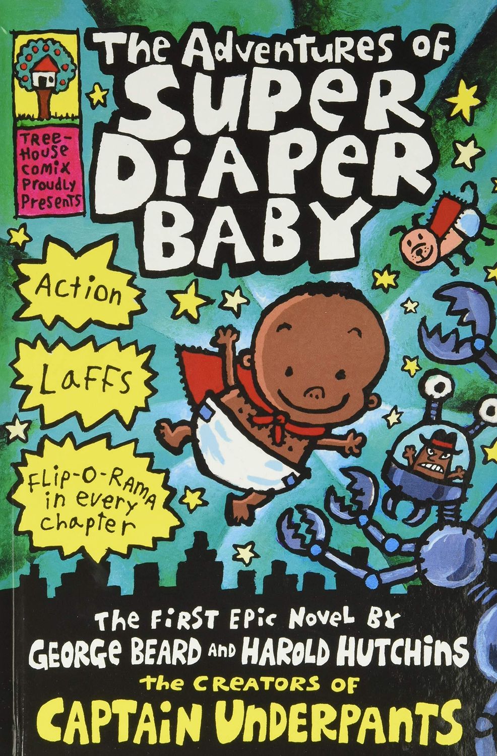 Adventures of Super Diaper Baby, The  (Super Diaper Baby #1) by Dav Pilkey. 2014. Captain  Hardcover Graphic Novel (Ch-FIC)