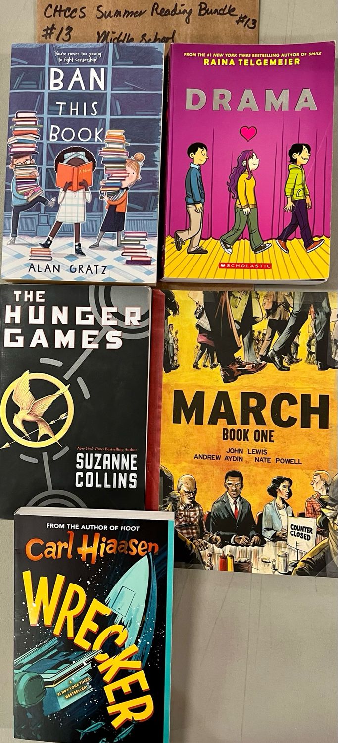 CHCCS Summer Reading List Bundle #13. Middle School gr 6-8. Softcover (YA)