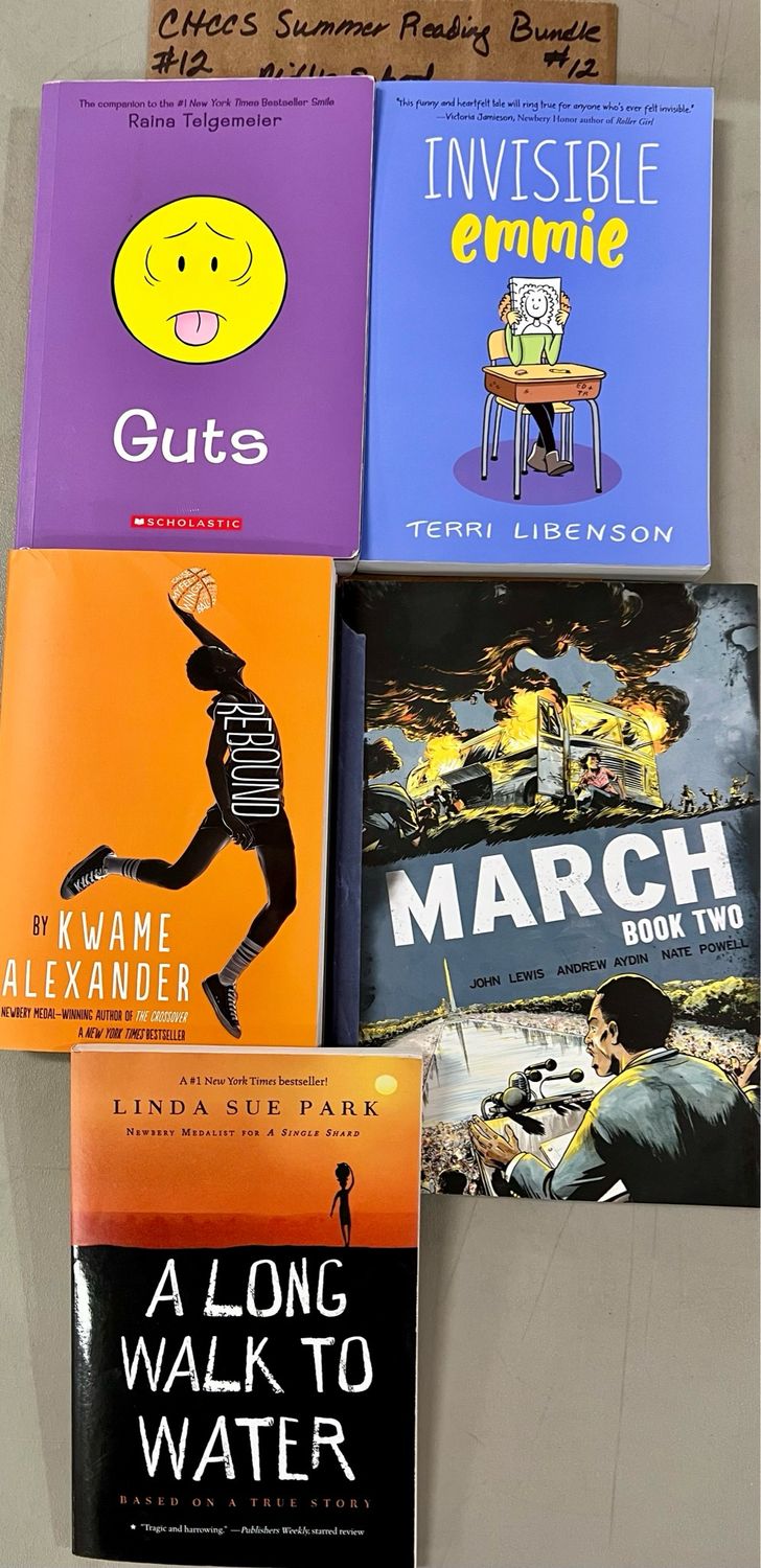 CHCCS Summer Reading List Bundle #12. Middle School gr 6-8. Softcover. (YA)