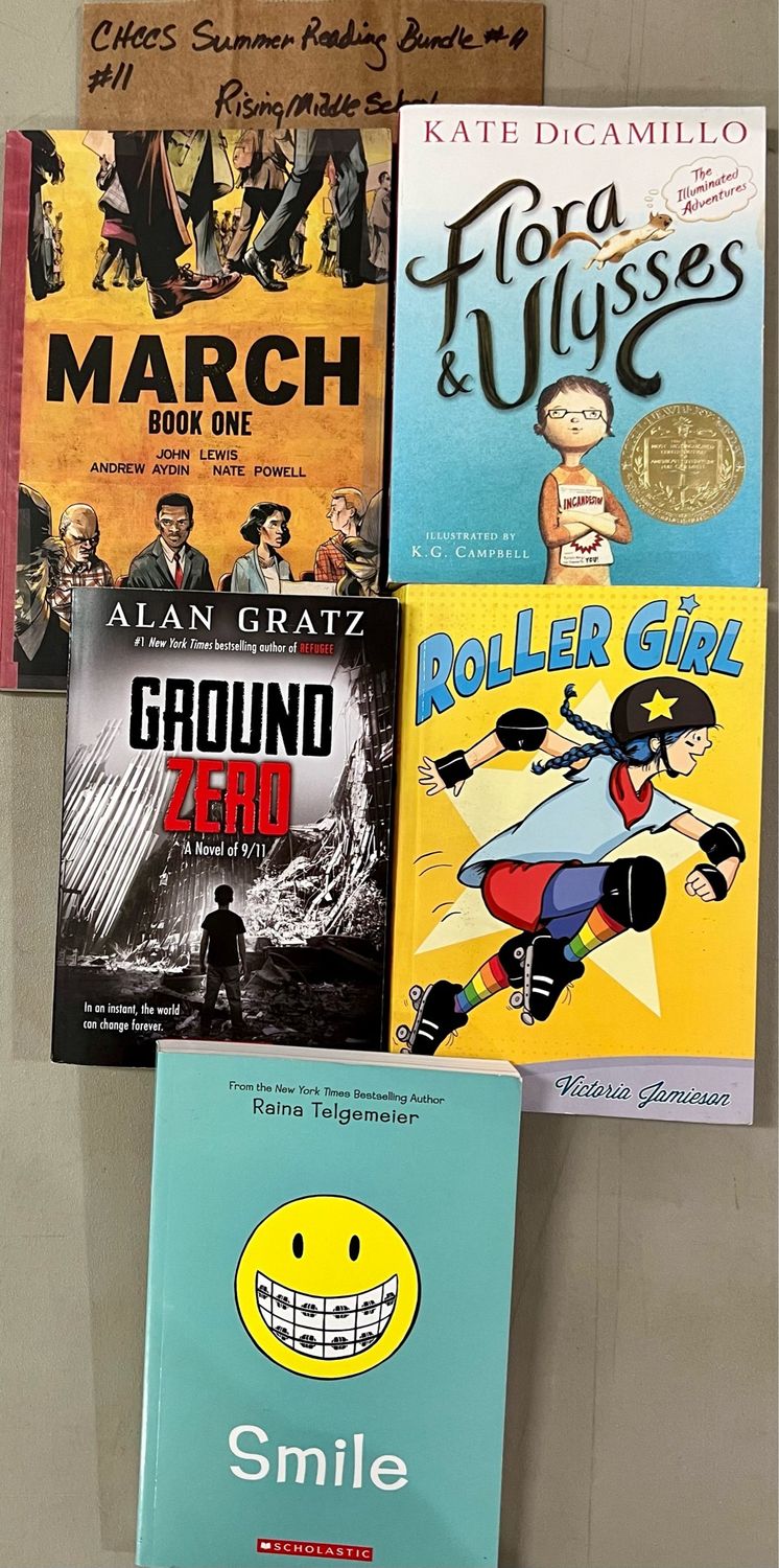 CHCCS Summer Reading List Bundle #11. Middle School gr 6-8. Softcover (YA)