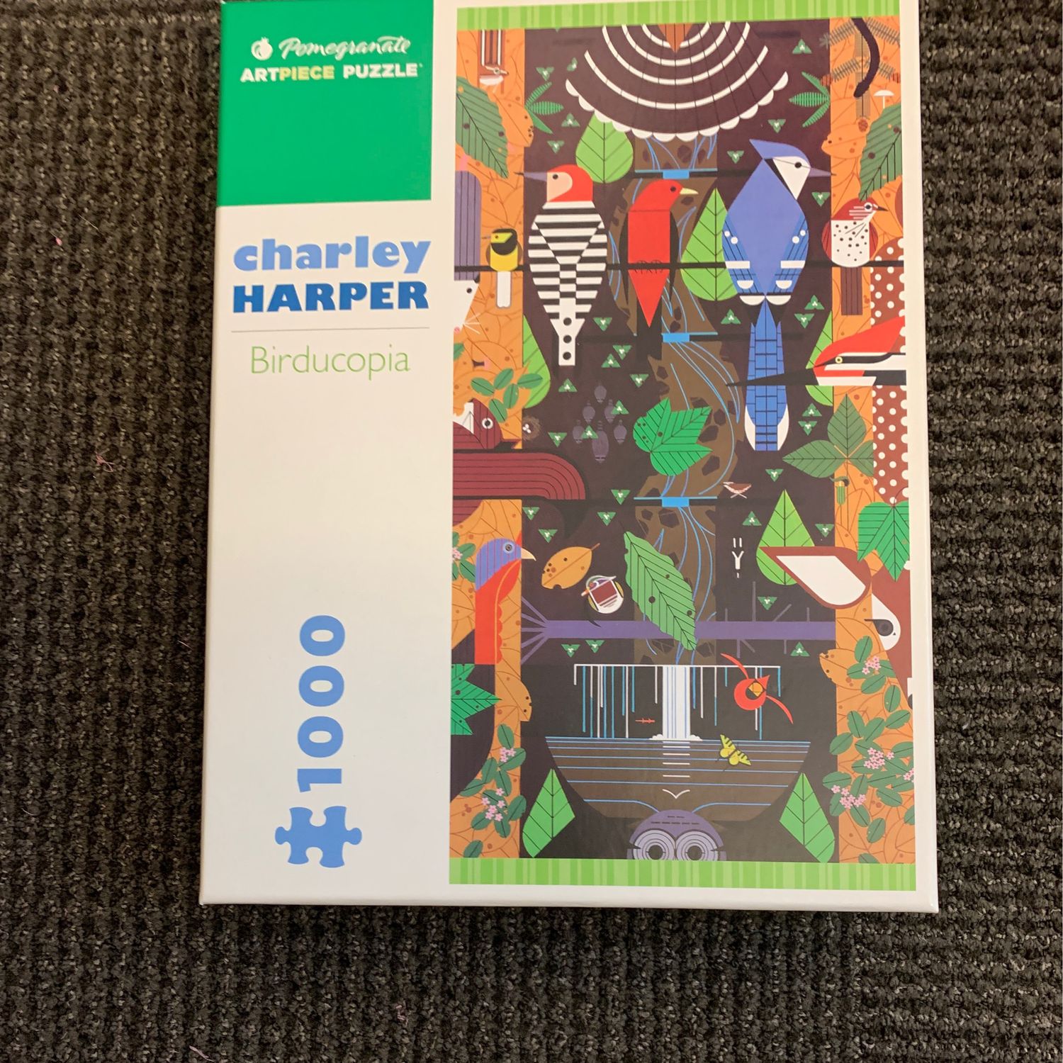 Puzzle - Birducopia. Charley Harper. Art Puzzle. 1000 pieces. (1 piece missing - reduced price)