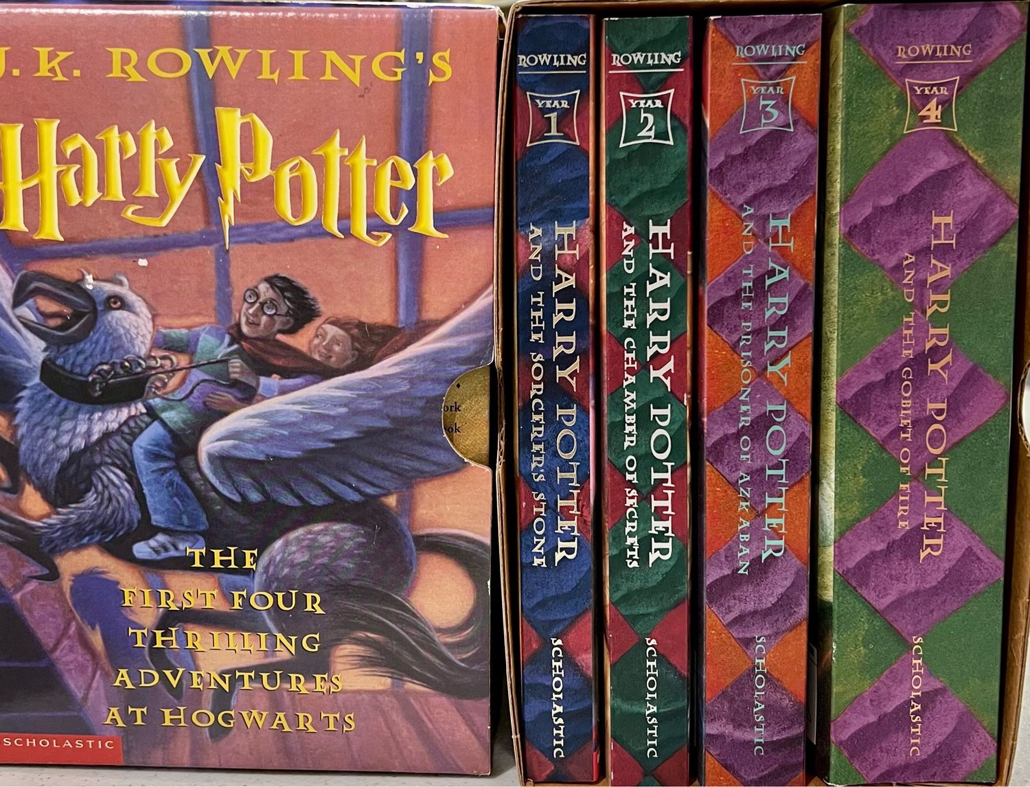 Harry Potter Collection by J K Rowling.  4 Book Boxed Set 2000. Softcover.