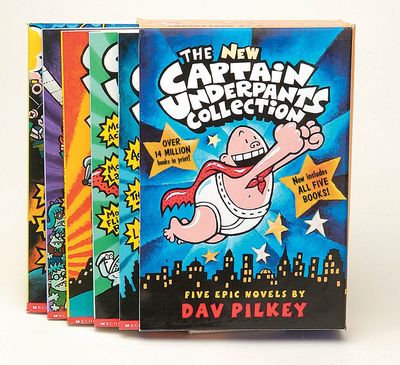 New Captain Underpants Collection (Books 1-5) by Dav Pilkey. 2002 Softcover (Boxed Set) (Ch-FIC)