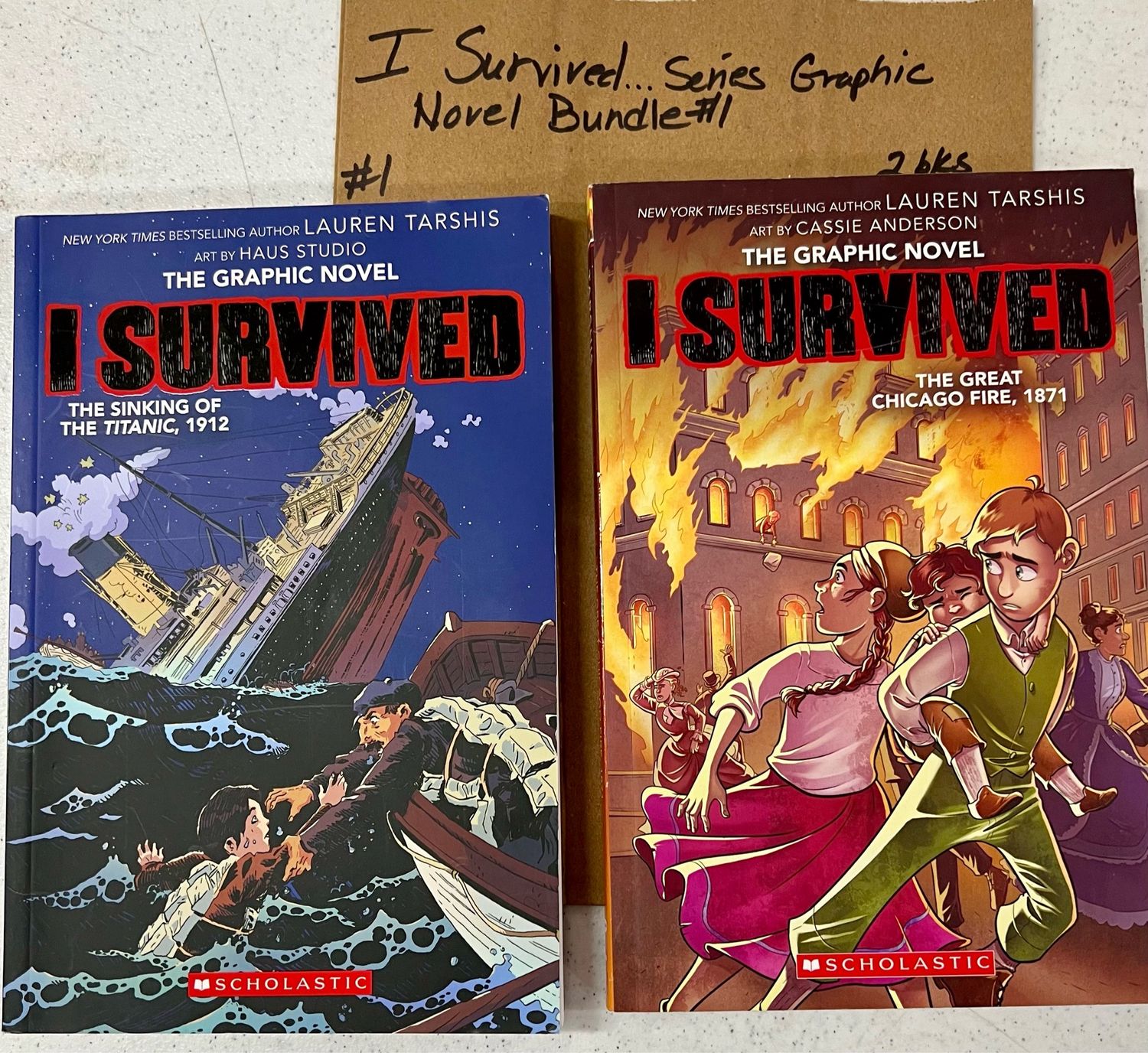 I Survived…Series by Lauren Tarshis and Cassie Anderson. Graphic Novel Bundle #1 Softcover (Ch-FIC)