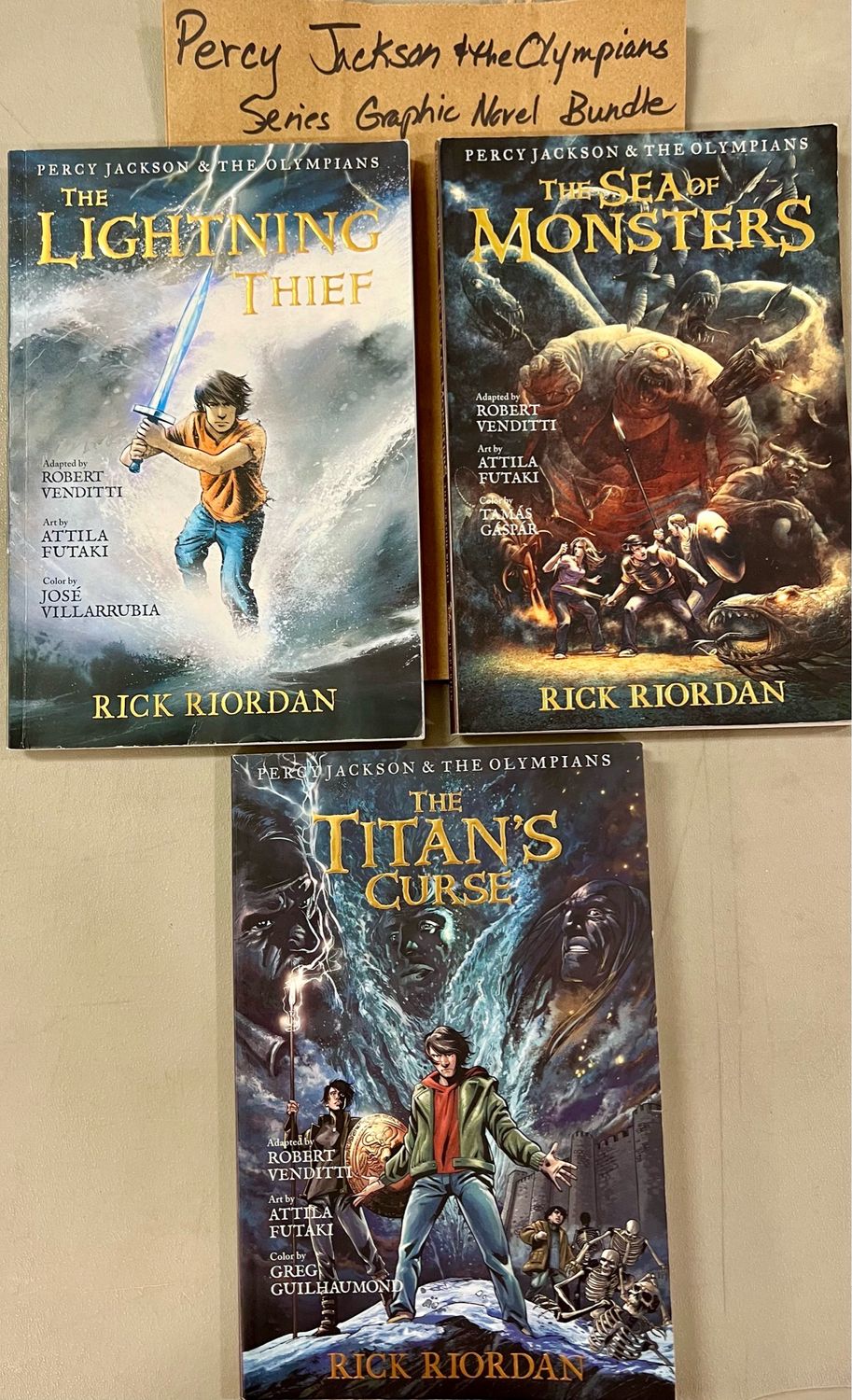 Percy Jackson &amp; The Olympians  Series Graphic Novel Bundle by Rick Riordan, Robert Venditti and Attila Futaki. Softcover (Ch-FIC)