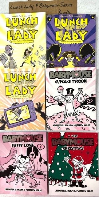Lunch Lady by Jarrett J. Krosoczka  / Babymouse by Jennifer L. Holm Series  Graphic Novel Bundle #2 Softcover (Ch-FIC)