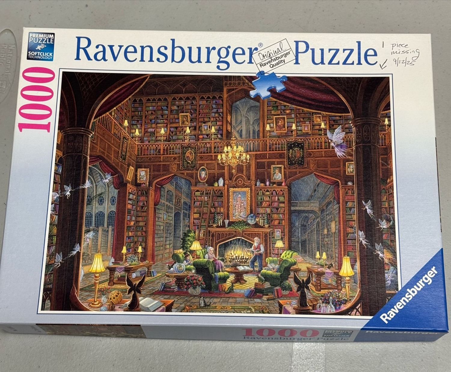 Puzzle - Sanctuary of Knowledge. Ravensburger. 1000 pieces. (1 piece missing)