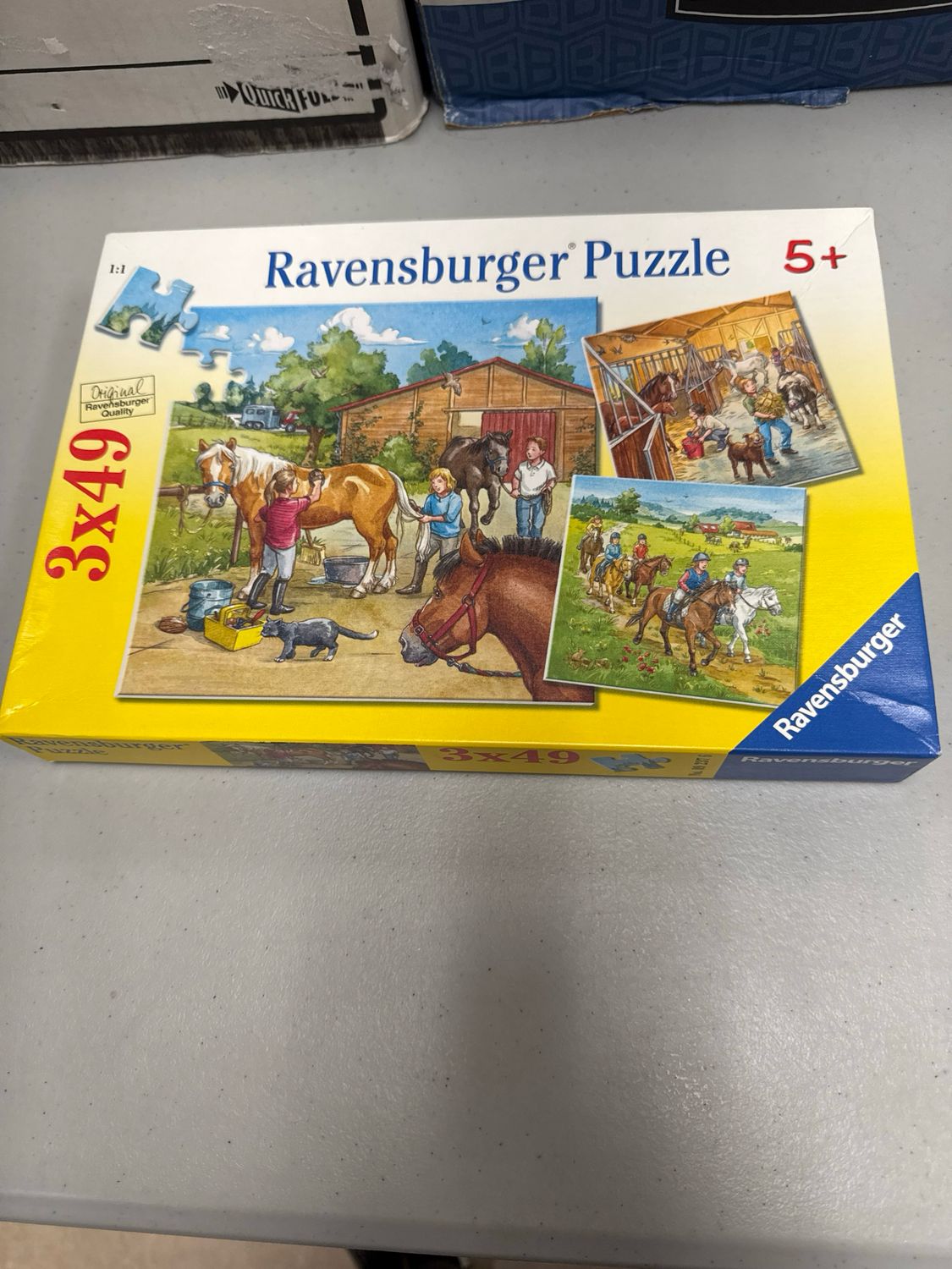 Puzzle - A Day With Horses. Ravensburger. 3 49-piece puzzles. Children’s 5+.