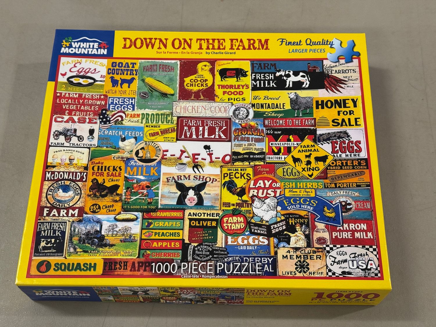 Puzzle - Down on the Farm by Charlie Girard. White Mountain. 1000 pieces.