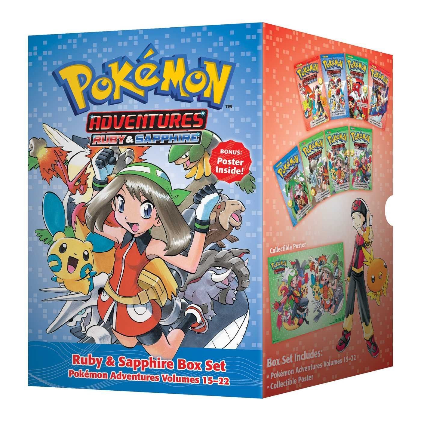Pokémon Adventures Ruby &amp; Sapphire Box Set (Pokémon Manga Box Sets) by Hidenori Kusaka (Author), Satoshi Yamamoto. 2014. Softcover Graphic Novel (Ch-FIC)