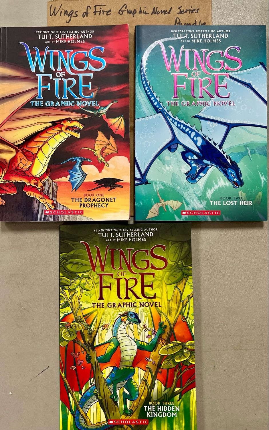 Wings Of Fire Graphic Novel Series Bundle by Tui T. Sutherland and Mike Holmes. Softcover (Ch-FIC)