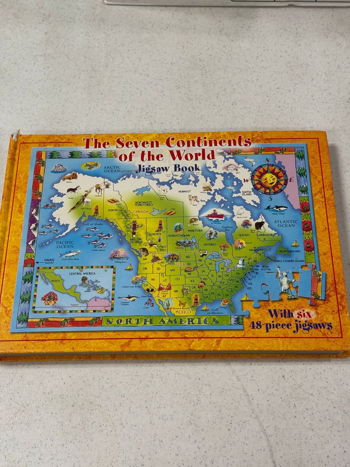 Puzzle - The Seven Continents of the World. Five Mile Press. Six 48-piece jigsaw puzzles book. Children’s.