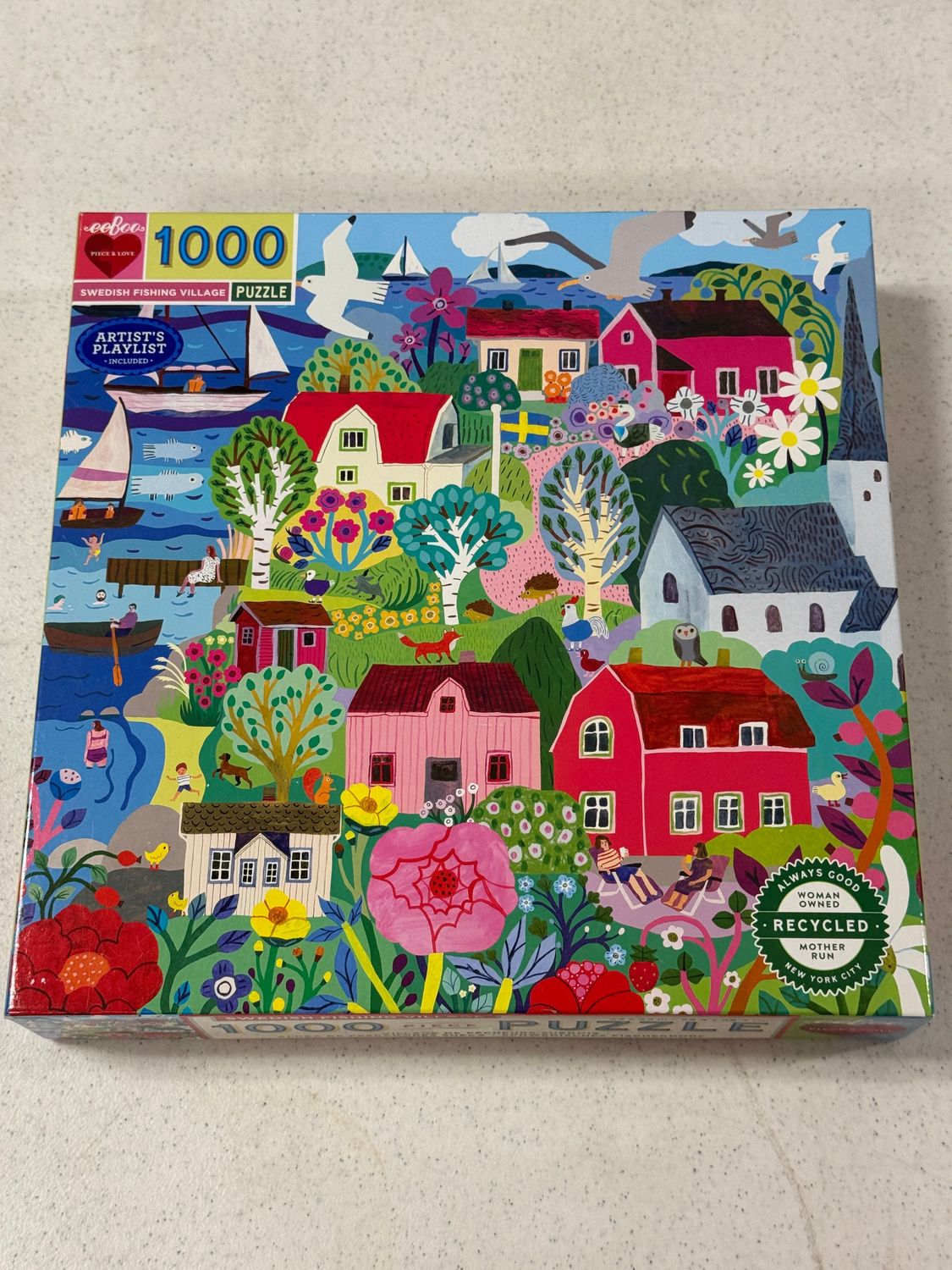 Puzzle - Swedish Fishing Village. EeBoo. 1000 pieces.