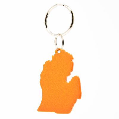 LOWER PENINSULA KEYCHAIN - SPARKLY ORANGE