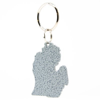 LOWER PENINSULA KEYCHAIN - HAMMERED SILVER