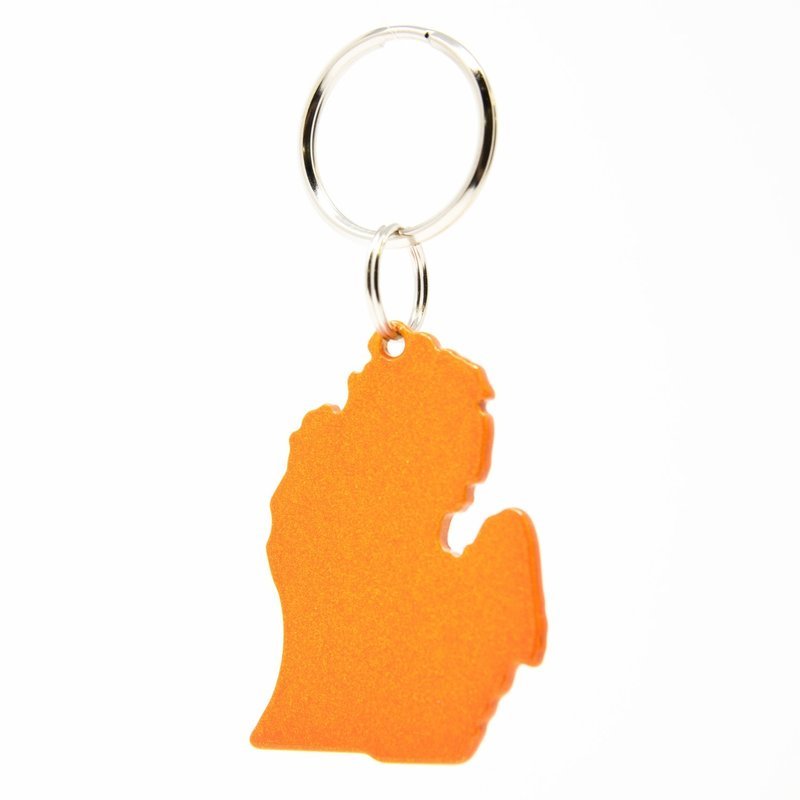 LOWER PENINSULA KEYCHAIN - SPARKLY ORANGE