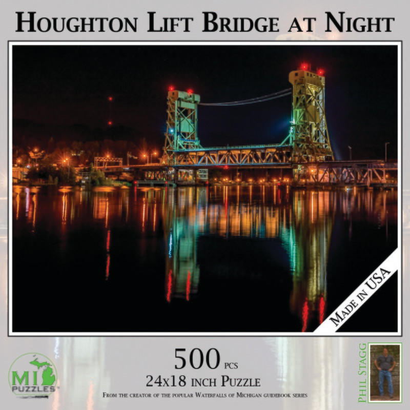 HOUGHTON LIFT BRIDGE AT NIGHT | 500 PIECE PUZZLE
