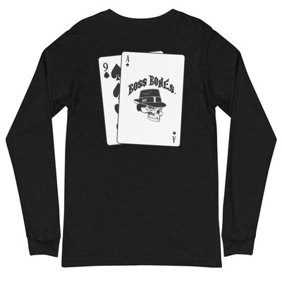 Boss Bones Ace 9 Poker Unisex Long Sleeve Tee Shirt