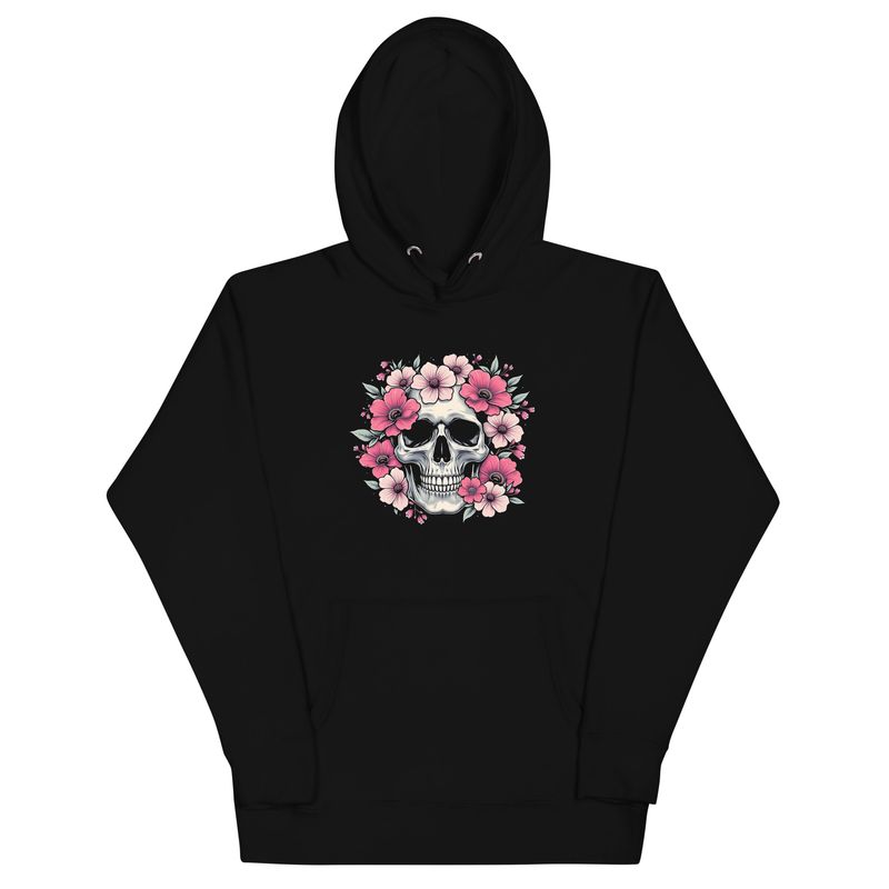 Boss Bones Skull Flower Power Unisex Hoodie