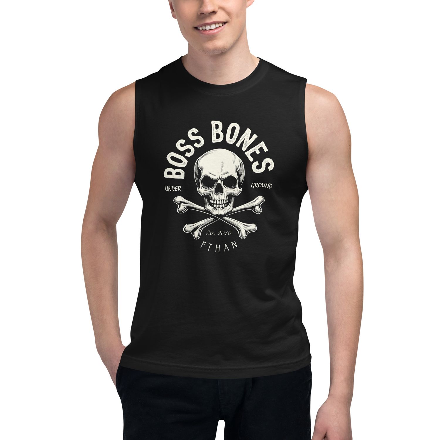 Boss Bones Muscle Shirt Black
