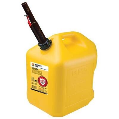 5 Gallon YELLOW Diesel Gas Cans with FMD 3/cs