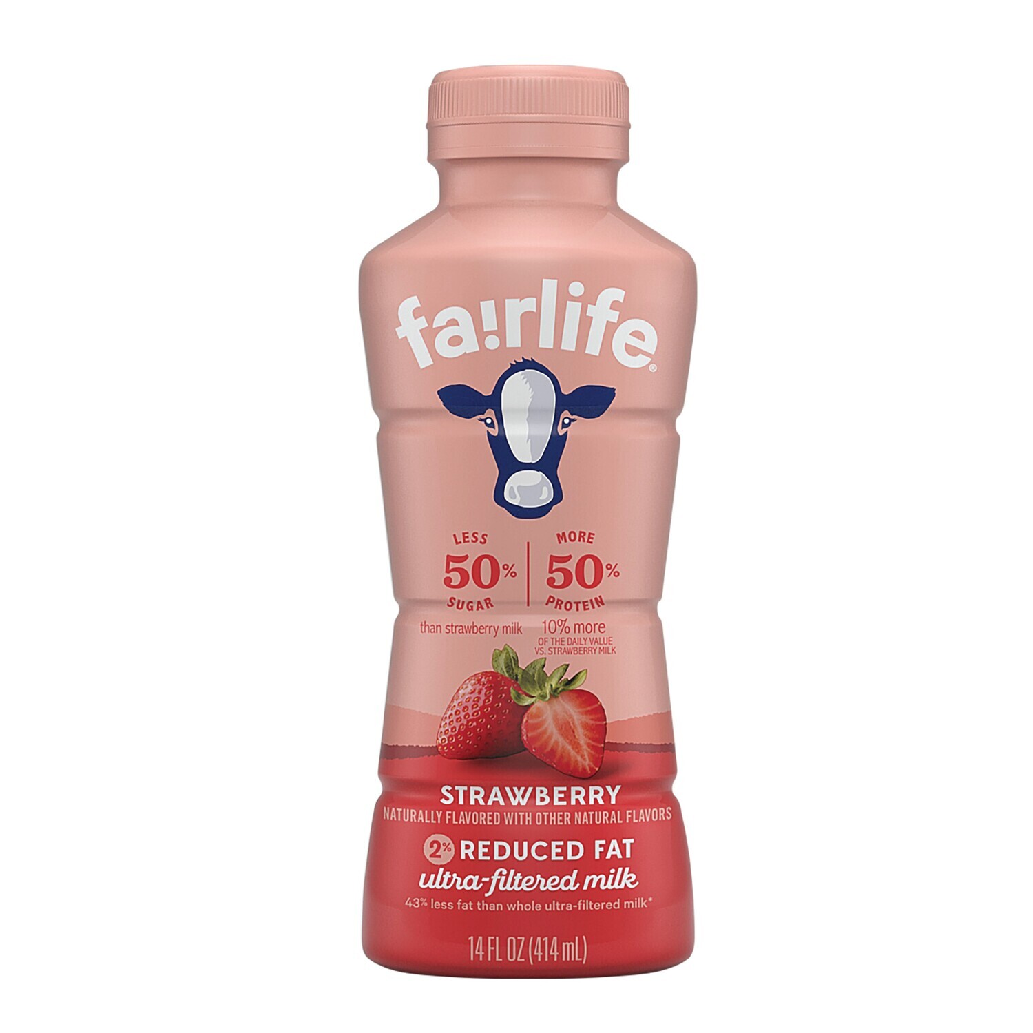 Fairlife UFM Milk 2% Reduced Fat Strawberry Bottles, 12/14oz