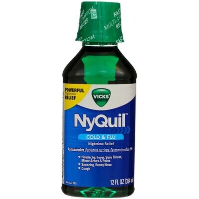 Nyquil Cold Liquid Bottle 12oz Each