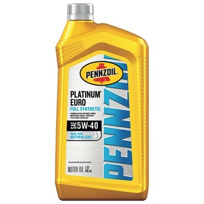 Pennzoil Platinum Synthetic Euro Oil 5W40 6/1 qt