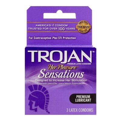 Trojan Her Pleasure (Purple) Sensation 6/3pk