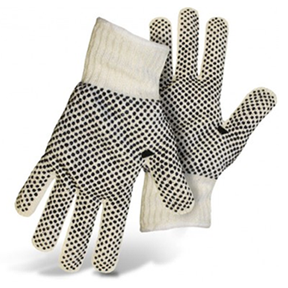 Reversible String Knit White Dotted Gloves 12 count # 5522