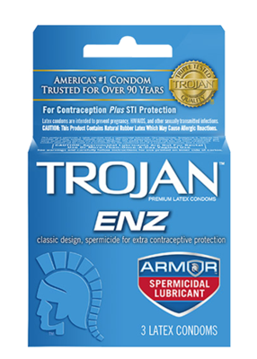 Trojan Dark Blue Armor Spermicidal Lubricant 6/3pk