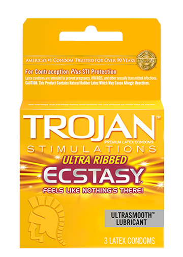 Trojan Ecstasy Ribbed 6/3pk