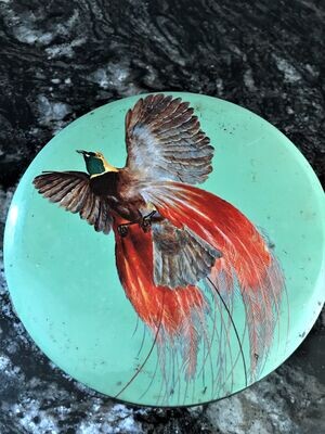 Vintage Flying Pheasant Tin Cookie Canister