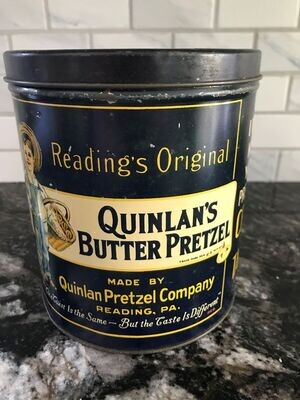 Vintage Quinlain's Butter Pretzel Tin