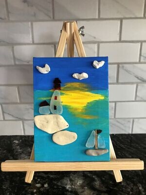 Beach Art - Lighthouse Scene