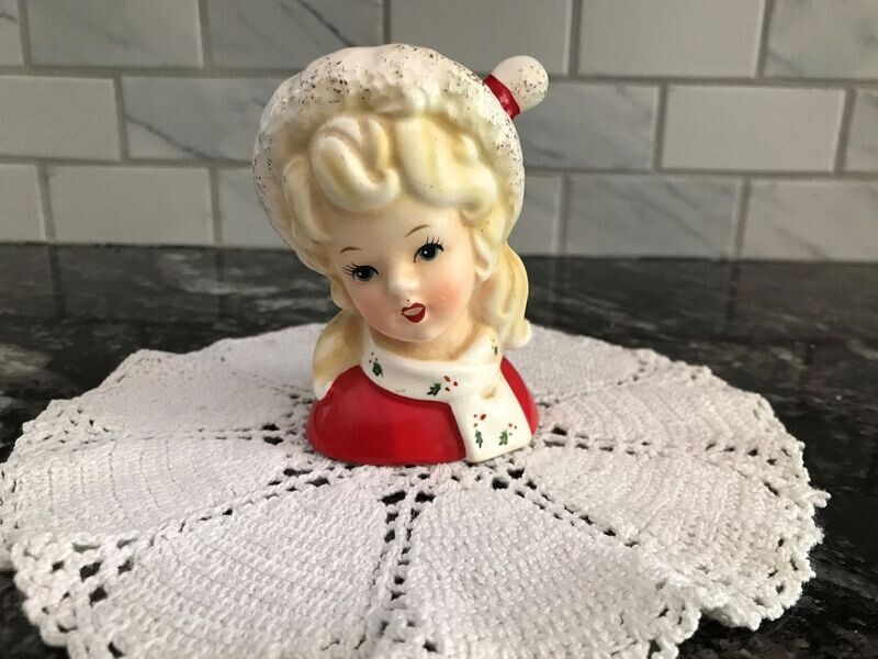 SOLD -  Lady Head Vase, Vintage