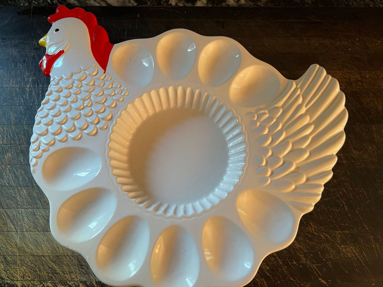 SOLD -Vintage Ceramic Deviled Egg Platter