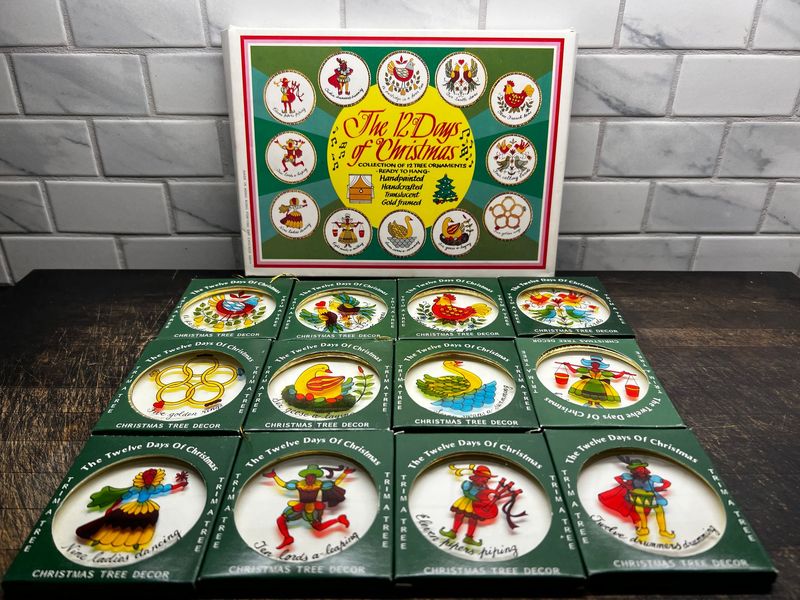 Vintage 12 Days of Christmas Ornaments - SOLD