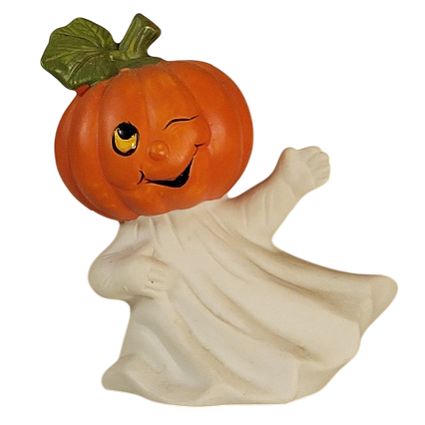 Pumpkin Ghost Figurine