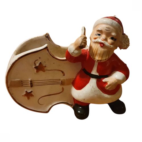 Santa Playing Cello Planter