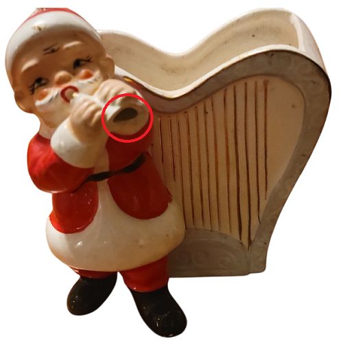 Santa Playing Horn Planter