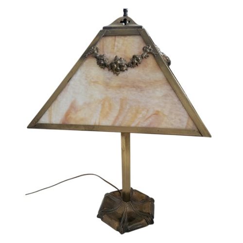 Slag Glass Table Lamp