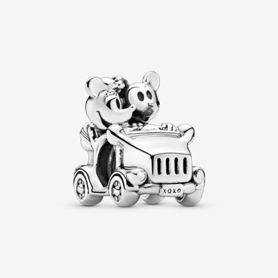 Srebrny wisiorek do samochodu Disney Mickey &amp; Minnie