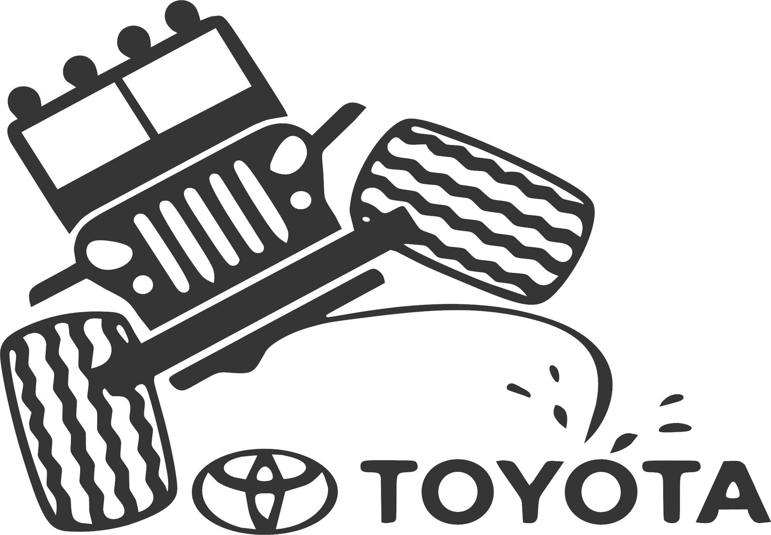 Jeep Peeing On Toyota