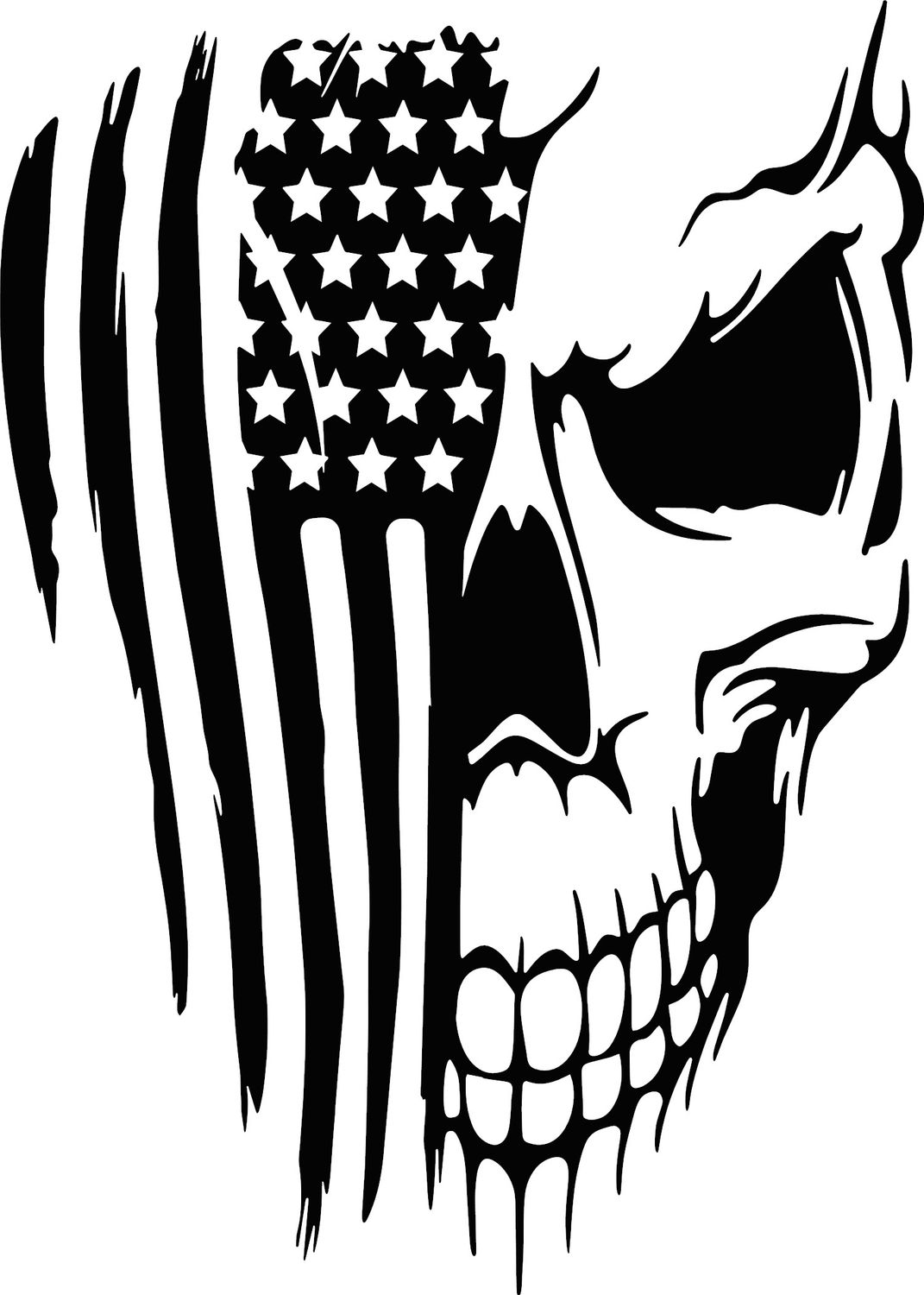 Skull With Tattered Flag