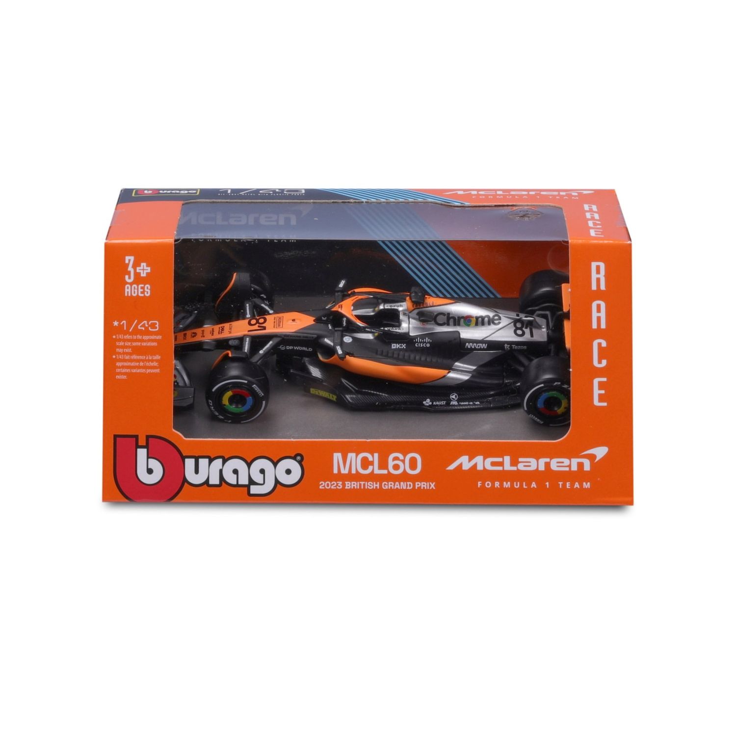 Bburago 1/43 McLaren F1 MCL60 2023 (Assorted Drivers)