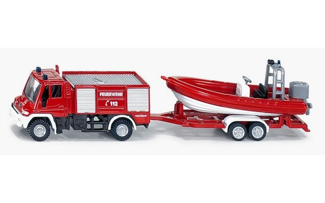 Siku Mercedes-Benz Unimog Fire Engine with Boat