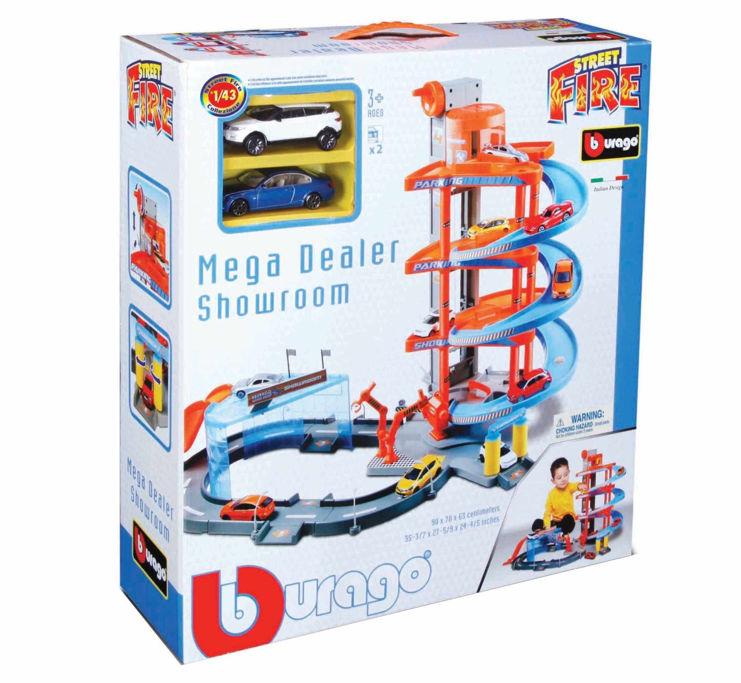 Bburago 1/43 Mega Dealer Showroom with 2 Cars
