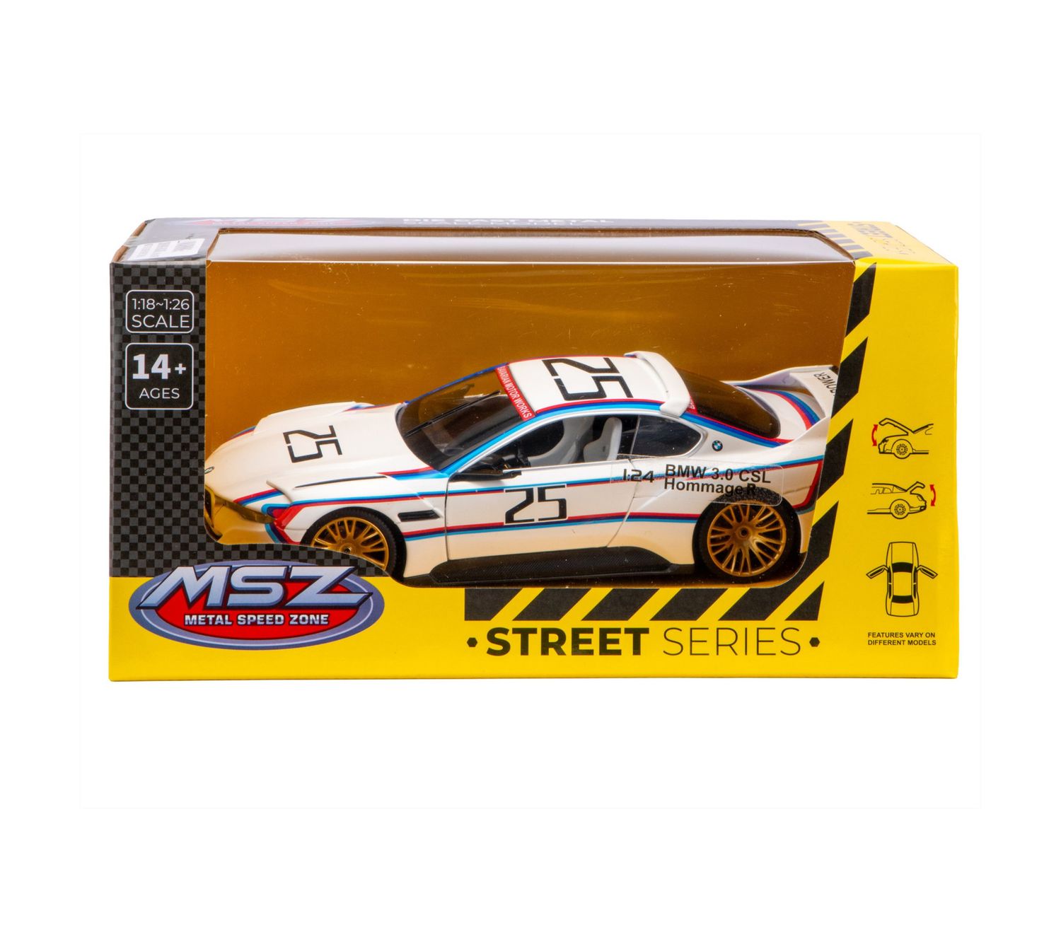 MSZ 1/24 BMW 3.0 CSL Hommage (20cm Long) - White