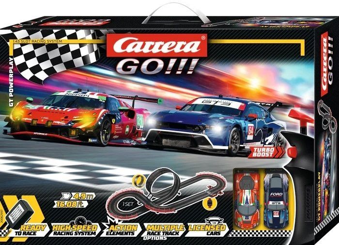 Carrera GO!!! 1/43 GT Powerplay Slot Car Set - 4.9m Long